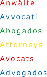 Anwalt Avvocato Abogado Attorney Avocat Advogado Zürich portugiesisch spanisch italienisch englisch französisch deutsch